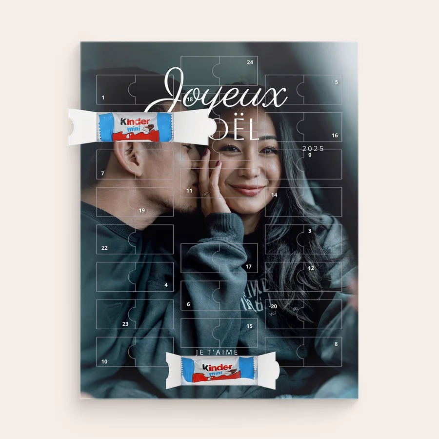 Gepersonaliseerde Kinder-adventskalender met chocolade-cover