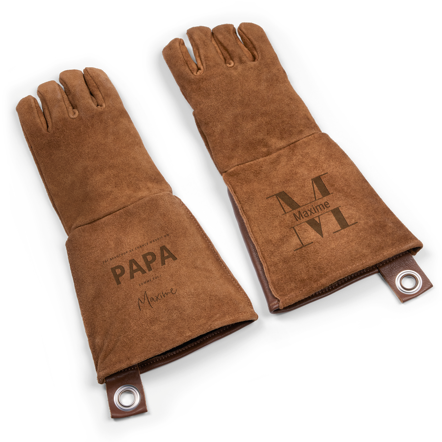 Leren BBQ handschoenen met naam-cover