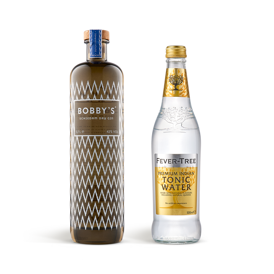 Gin-tonic pakket bedrukken – Bobby's gin-cover