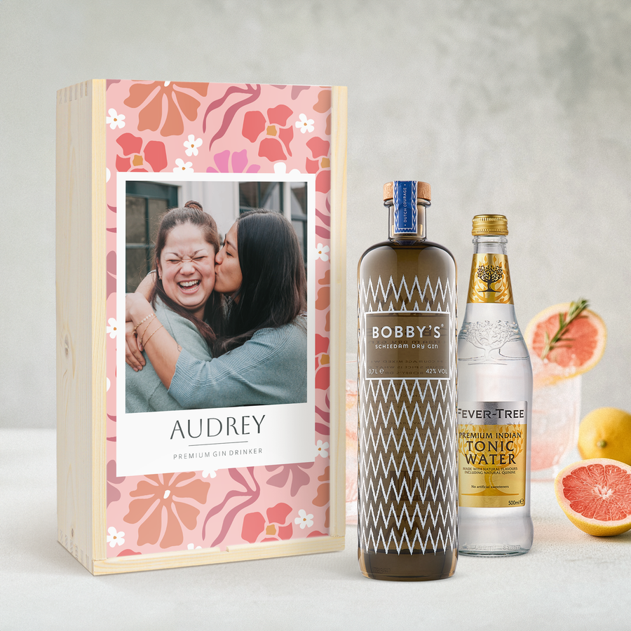 Gin-tonic pakket bedrukken – Bobby's gin-cover