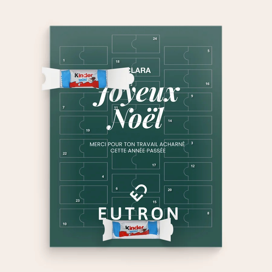 Gepersonaliseerde Kinder-adventskalender met chocolade-cover