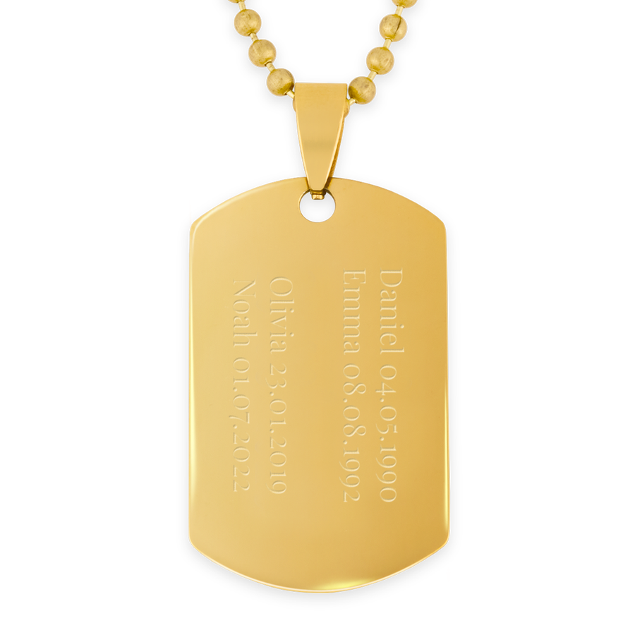 Naamplaatje – incl. Ketting- Goud-cover