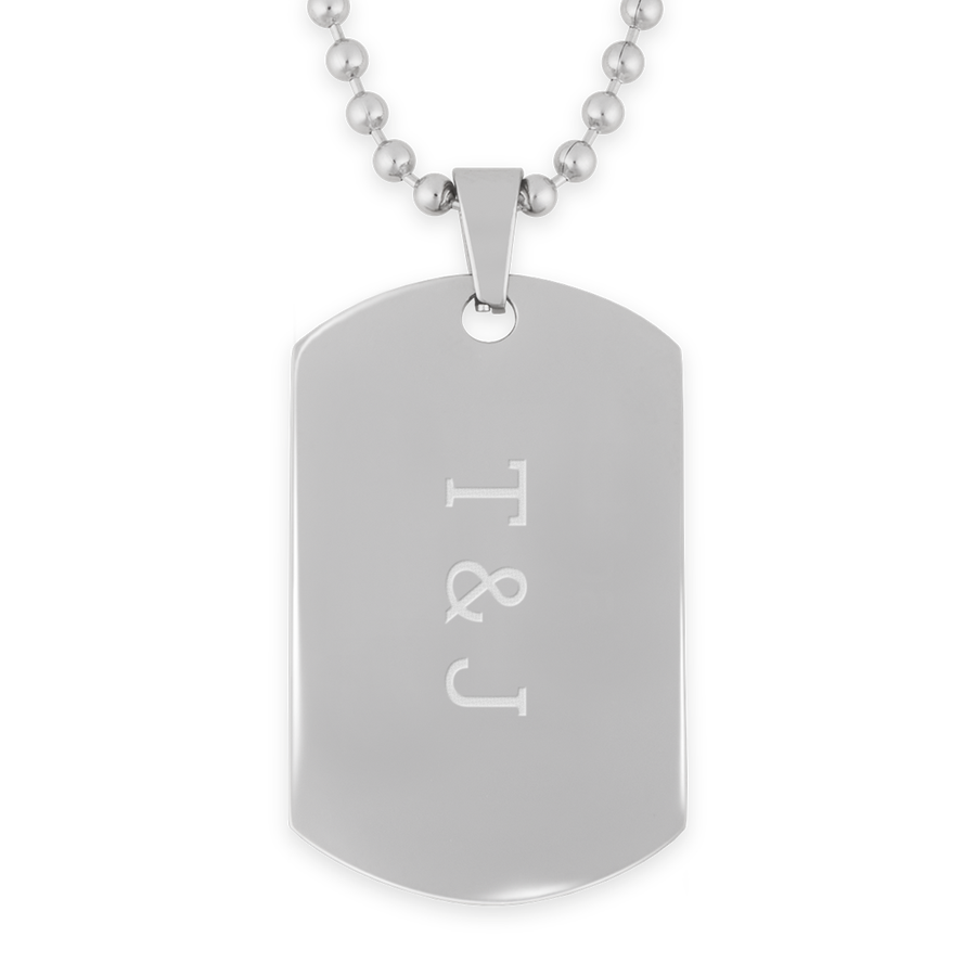 Naamplaatje – incl. Ketting- Zilver-cover