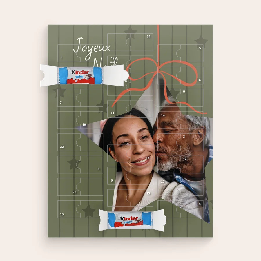 Gepersonaliseerde Kinder-adventskalender met chocolade-cover