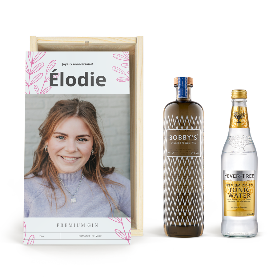 Gin-tonic pakket bedrukken – Bobby's gin-cover