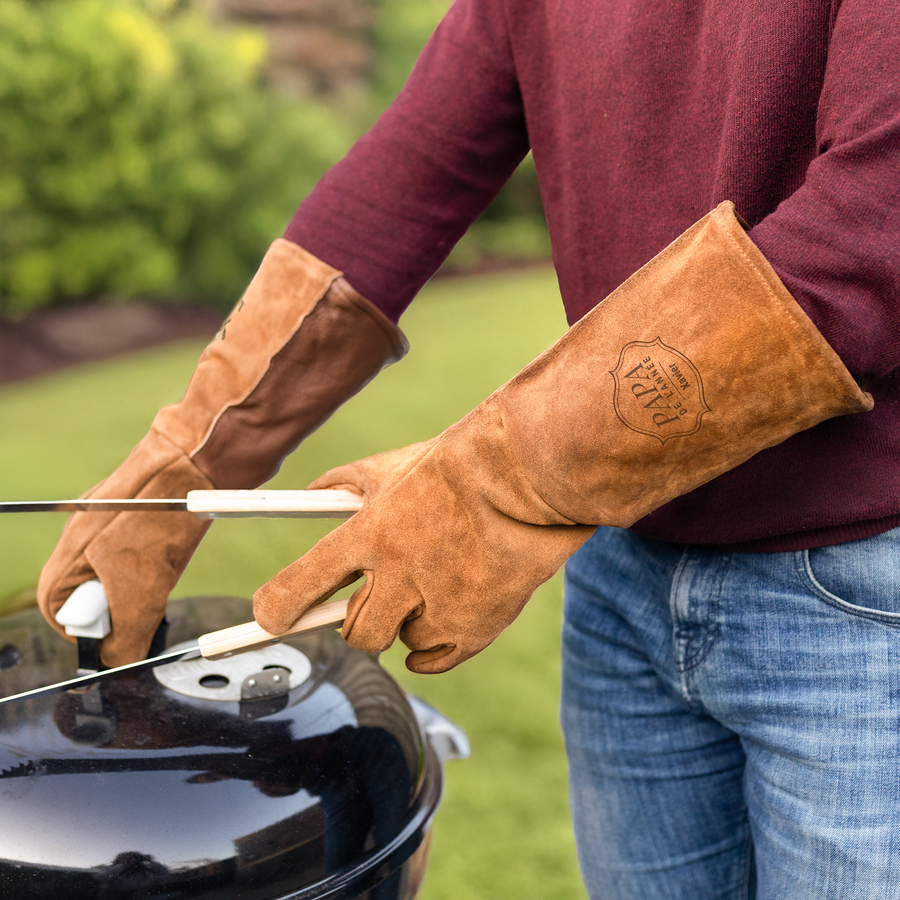 Leren BBQ handschoenen met naam-cover