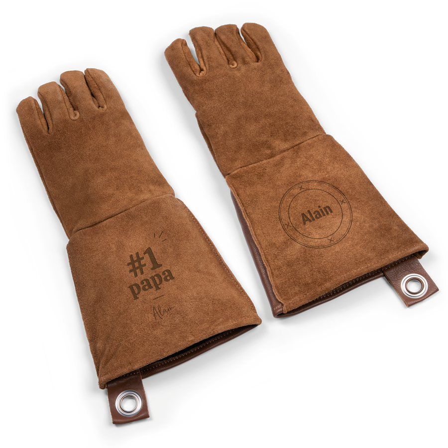 Leren BBQ handschoenen met naam-cover