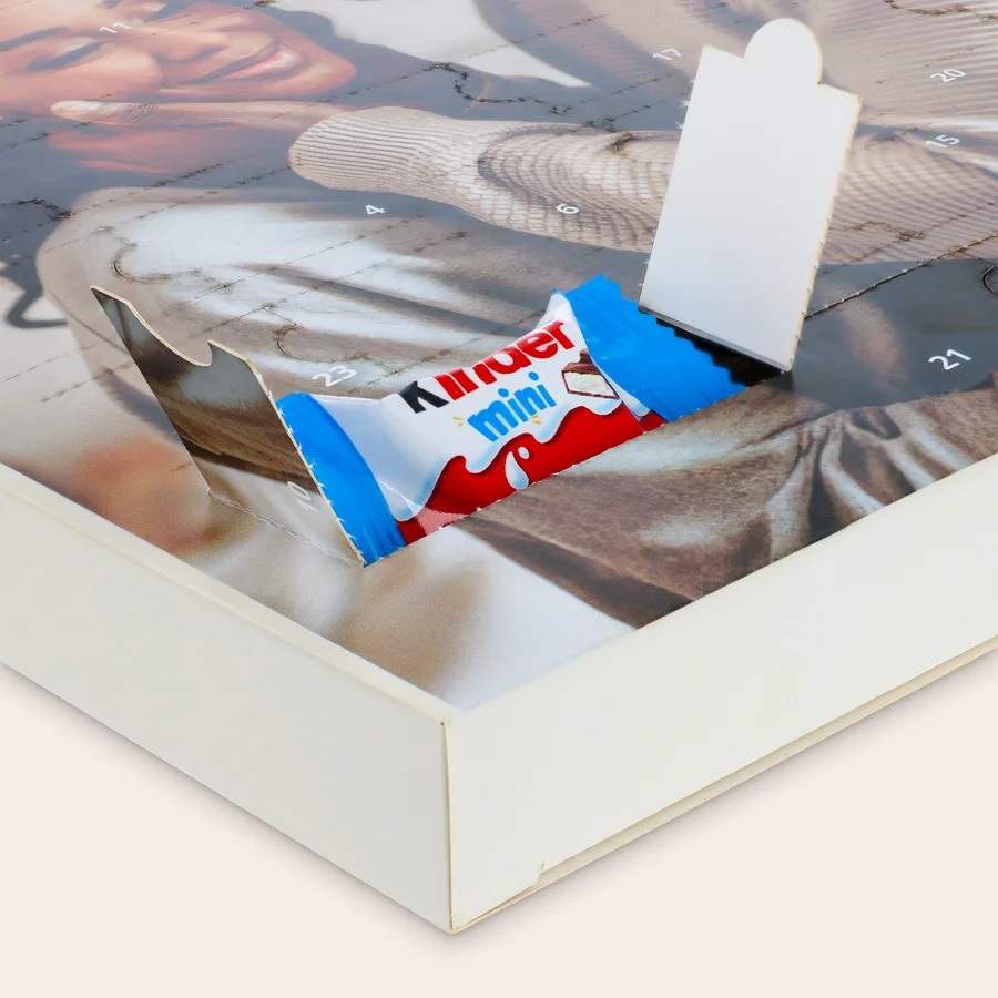 Gepersonaliseerde Kinder-adventskalender met chocolade-cover
